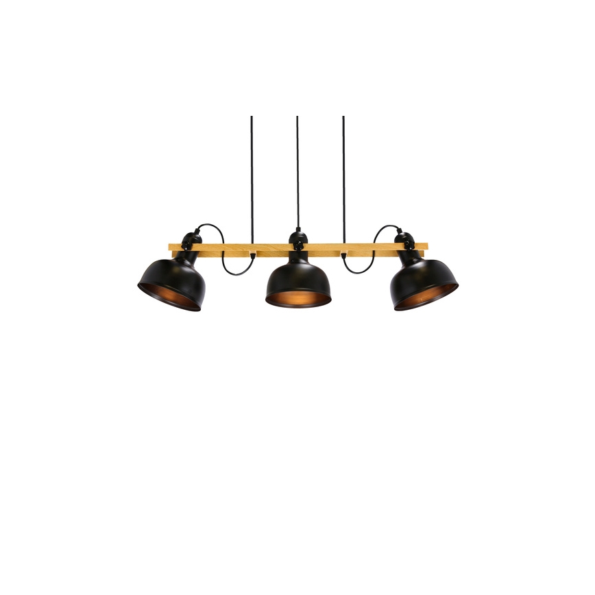 Lámpara colgante RENO 3xE27/40W/230V negro/marrón
