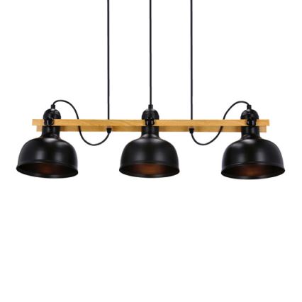Lámpara colgante RENO 3xE27/40W/230V negro/marrón