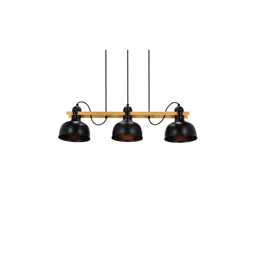 Lámpara colgante RENO 3xE27/40W/230V negro/marrón