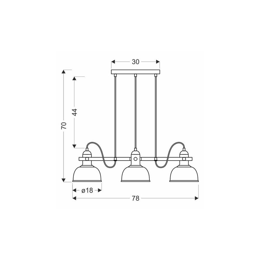Lámpara colgante RENO 3xE27/40W/230V negro/marrón