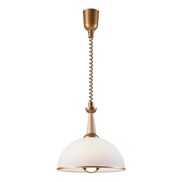 Lámpara colgante retráctil CHIARA 1xE27/60W/230V beige/haya
