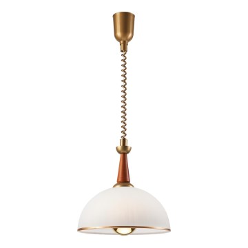 Lámpara colgante retráctil CHIARA 1xE27/60W/230V marrón oscuro/haya