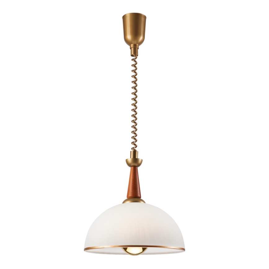 Lámpara colgante retráctil CHIARA 1xE27/60W/230V marrón oscuro/haya