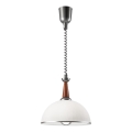 Lámpara colgante retráctil CHIARA 1xE27/60W/230V plata/marrón/haya