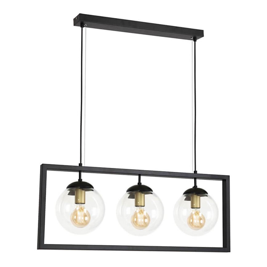 Lámpara colgante REY 3xE27/7W/230V negro
