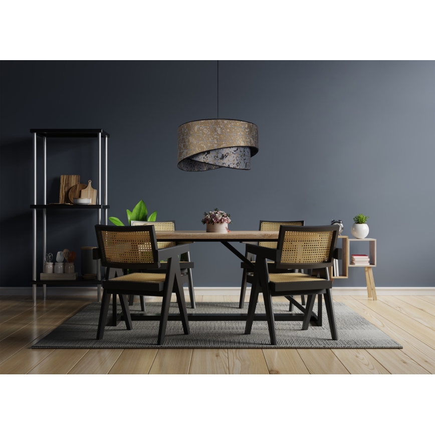 Lámpara colgante REZO 1xE27/60W/230V gris/dorado