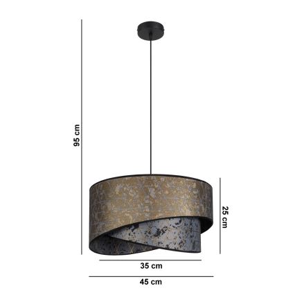 Lámpara colgante REZO 1xE27/60W/230V gris/dorado