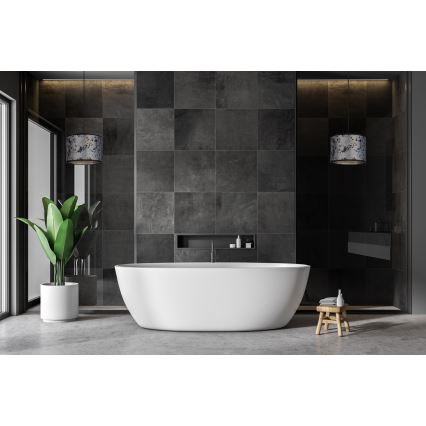 Lámpara colgante REZO 1xE27/60W/230V gris