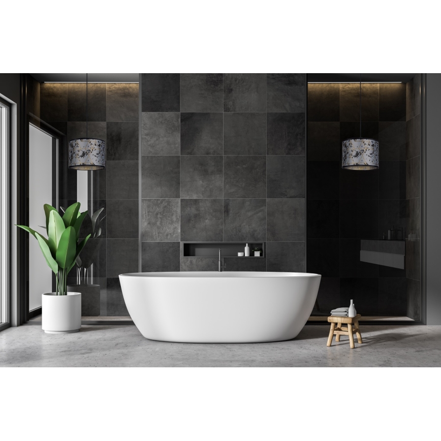 Lámpara colgante REZO 1xE27/60W/230V gris