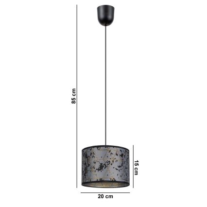 Lámpara colgante REZO 1xE27/60W/230V gris