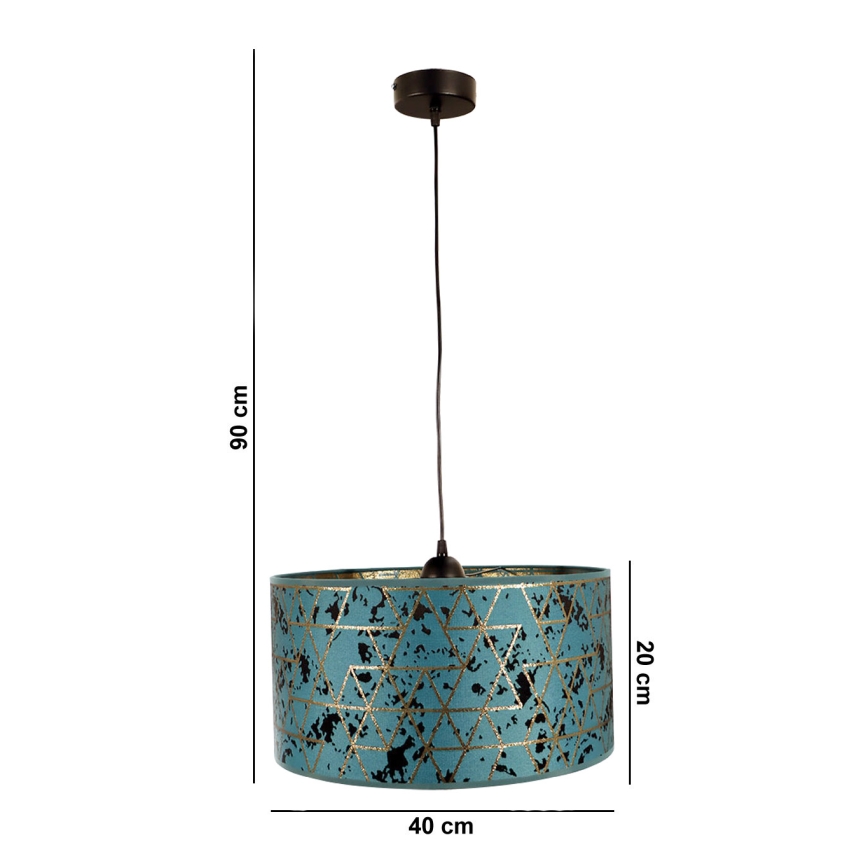 Lámpara colgante REZO 1xE27/60W/230V turquesa