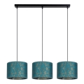 Lámpara colgante REZO 3xE27/60W/230V turquesa