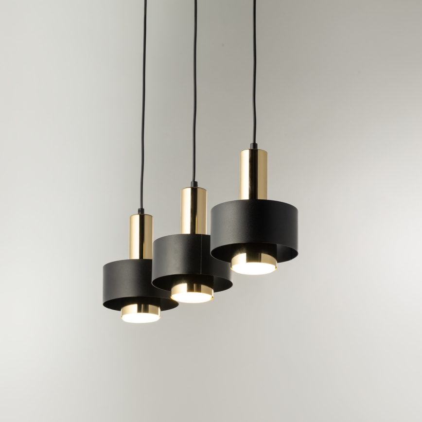 Lámpara colgante RIF LUX 3xGX53/12W/230V negro/dorado