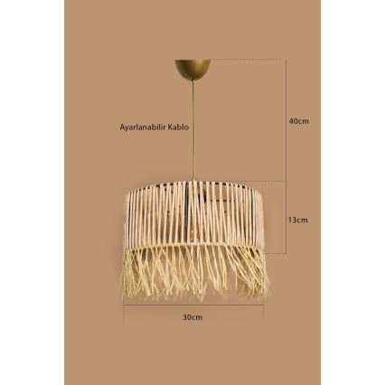 Lámpara colgante RIMINI 1xE27/40W/230V beige