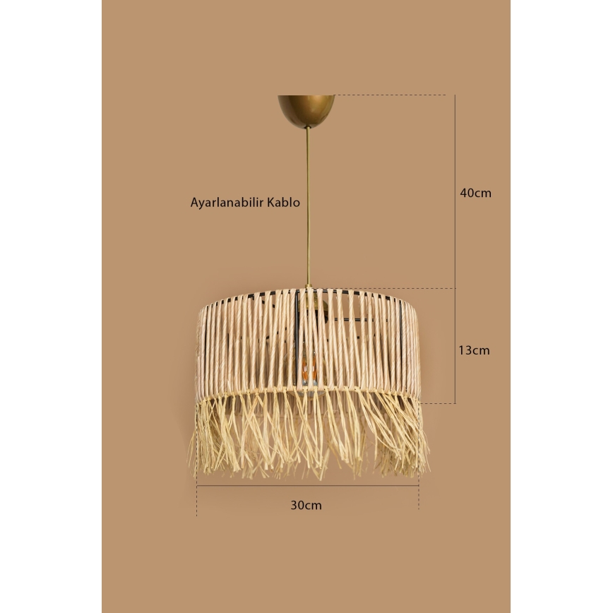 Lámpara colgante RIMINI 1xE27/40W/230V beige