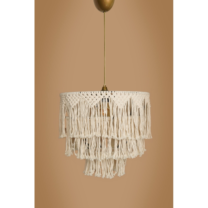Lámpara colgante RIMINI 1xE27/40W/230V Crema