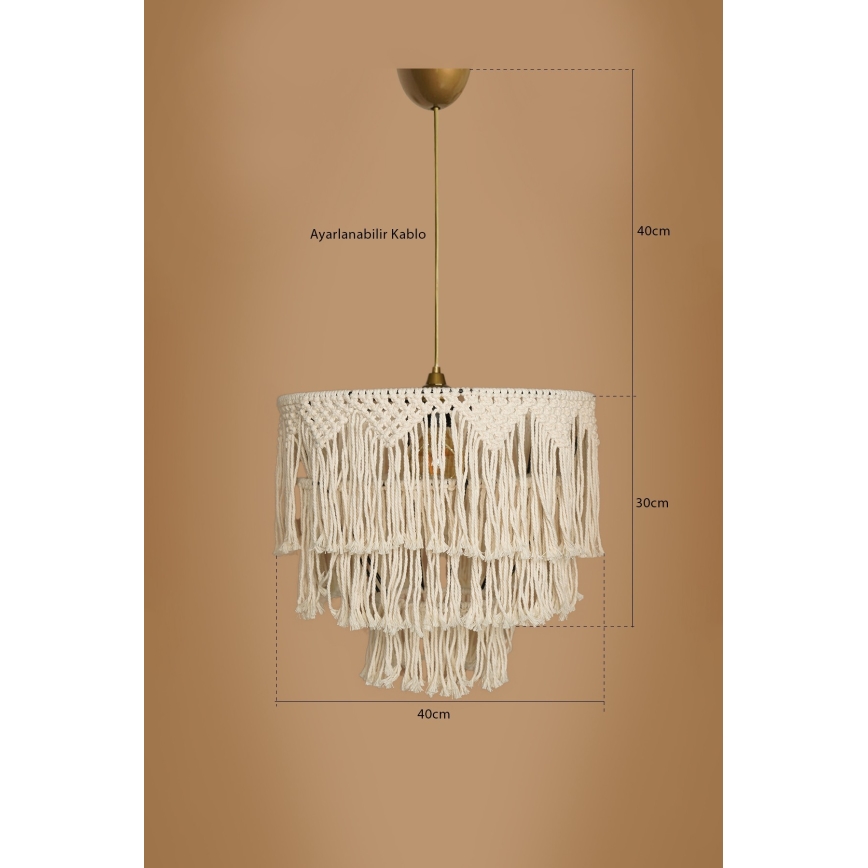 Lámpara colgante RIMINI 1xE27/40W/230V Crema