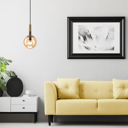 Lámpara colgante ROLLO 1xE14/5W/230V dorado/ahumado beige