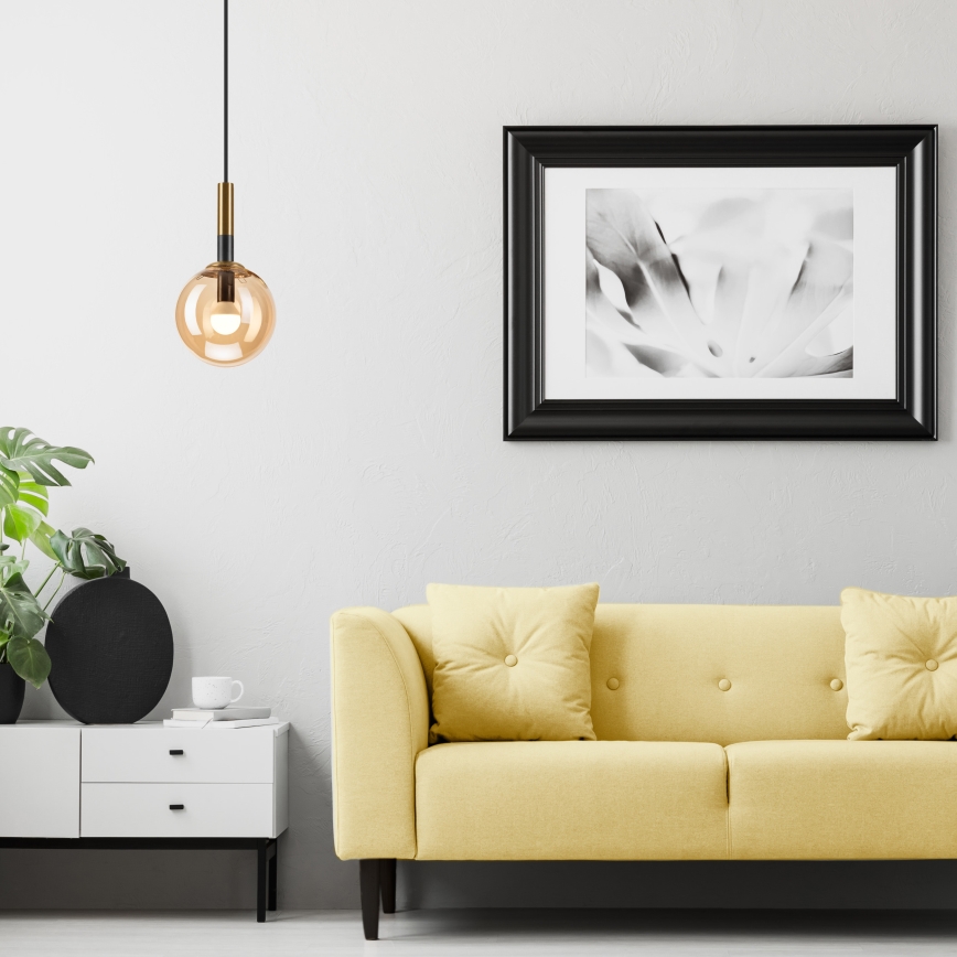 Lámpara colgante ROLLO 1xE14/5W/230V dorado/ahumado beige