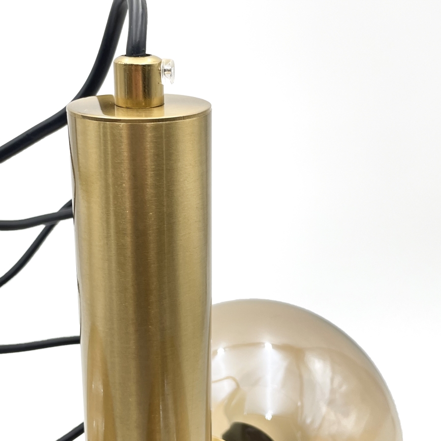 Lámpara colgante ROLLO 3xE14/5W/230V dorado/ahumado beige