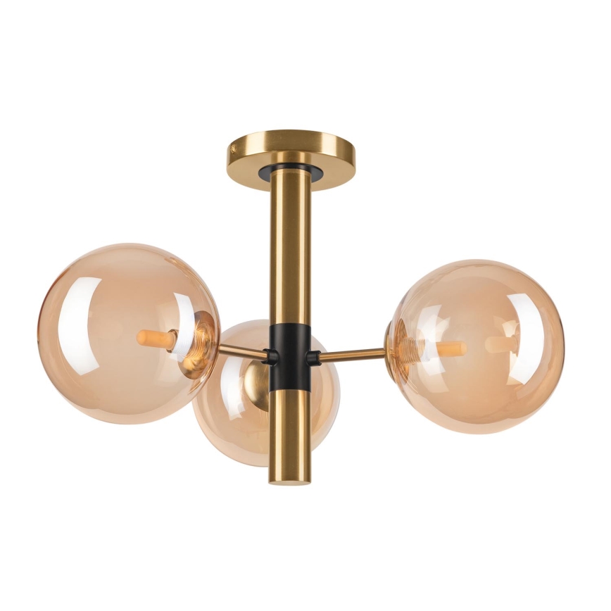 Lámpara colgante ROLLO 3xG9/5W/230V dorado/beige ahumado