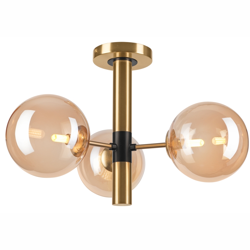Lámpara colgante ROLLO 3xG9/5W/230V dorado/beige ahumado