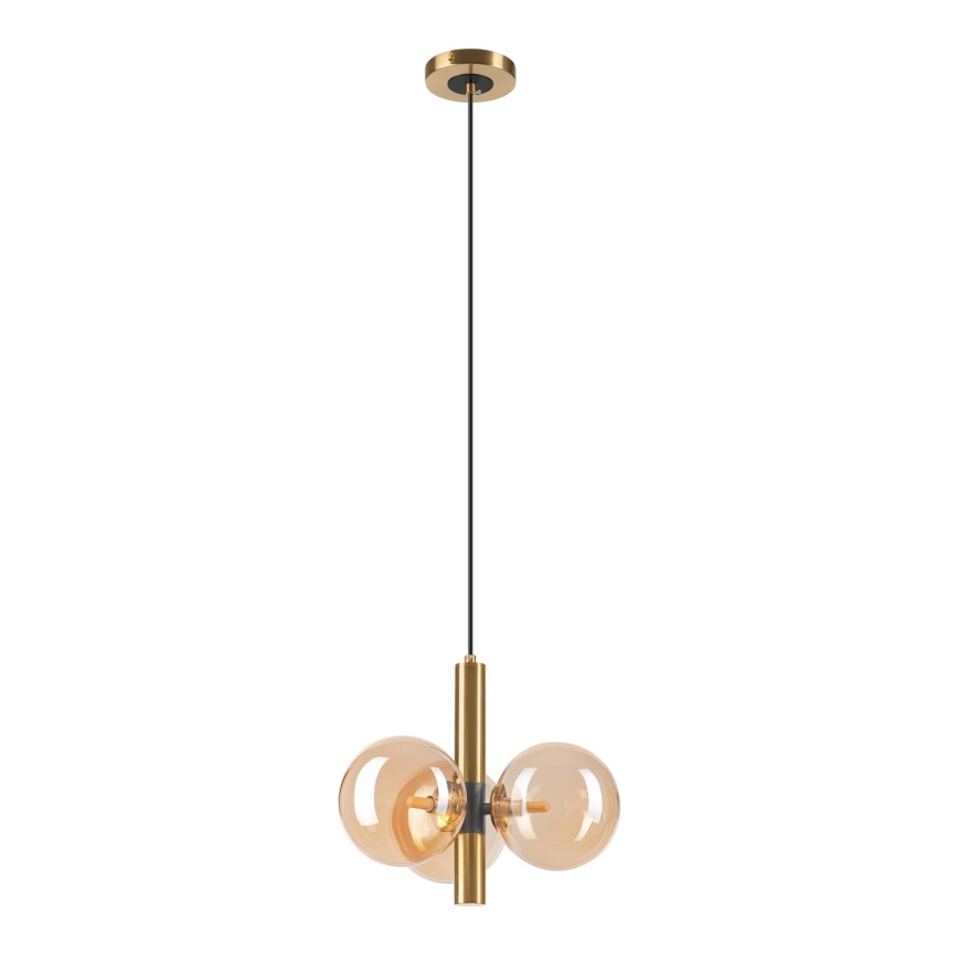 Lámpara colgante ROLLO 3xG9/5W/230V dorado/beige ahumado