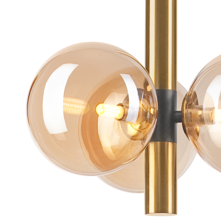 Lámpara colgante ROLLO 3xG9/5W/230V dorado/beige ahumado