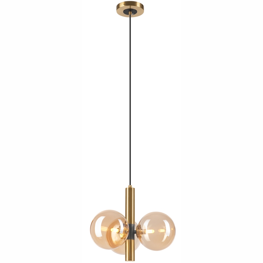 Lámpara colgante ROLLO 3xG9/5W/230V dorado/beige ahumado