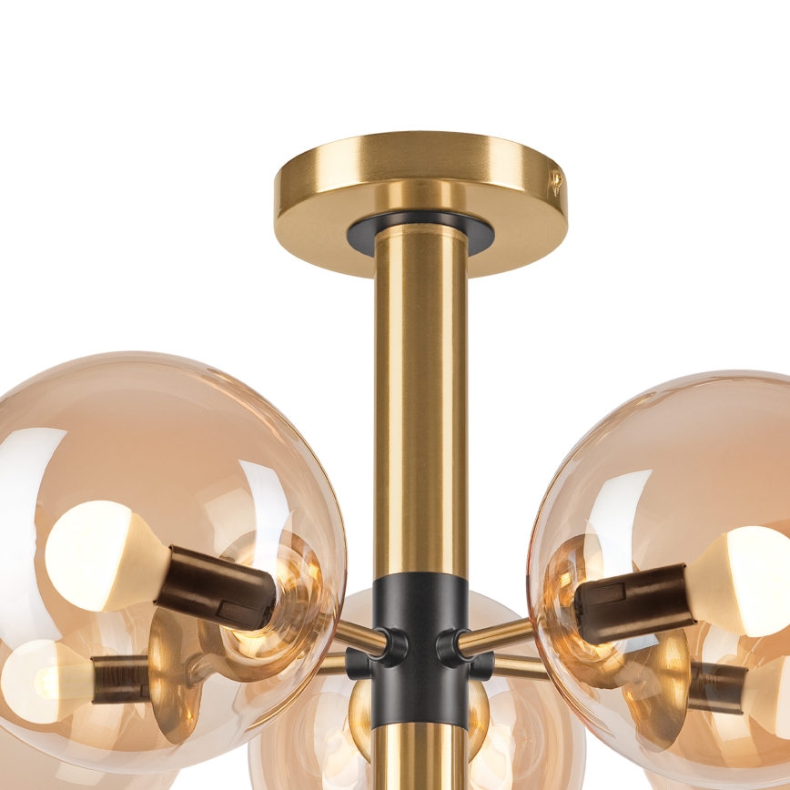 Lámpara colgante ROLLO 5xE14/5W/230V dorado/ahumado beige