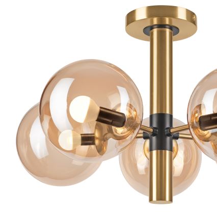 Lámpara colgante ROLLO 5xE14/5W/230V dorado/ahumado beige