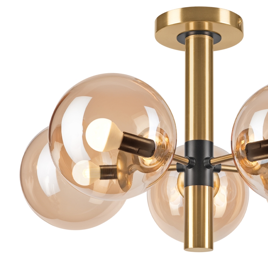 Lámpara colgante ROLLO 5xE14/5W/230V dorado/ahumado beige