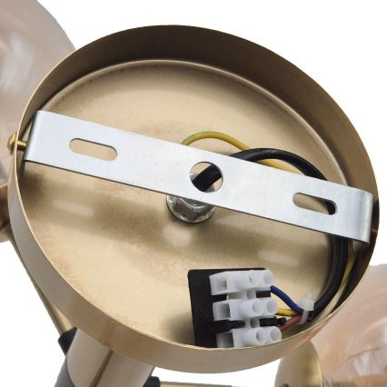 Lámpara colgante ROLLO 5xE14/5W/230V dorado/ahumado beige