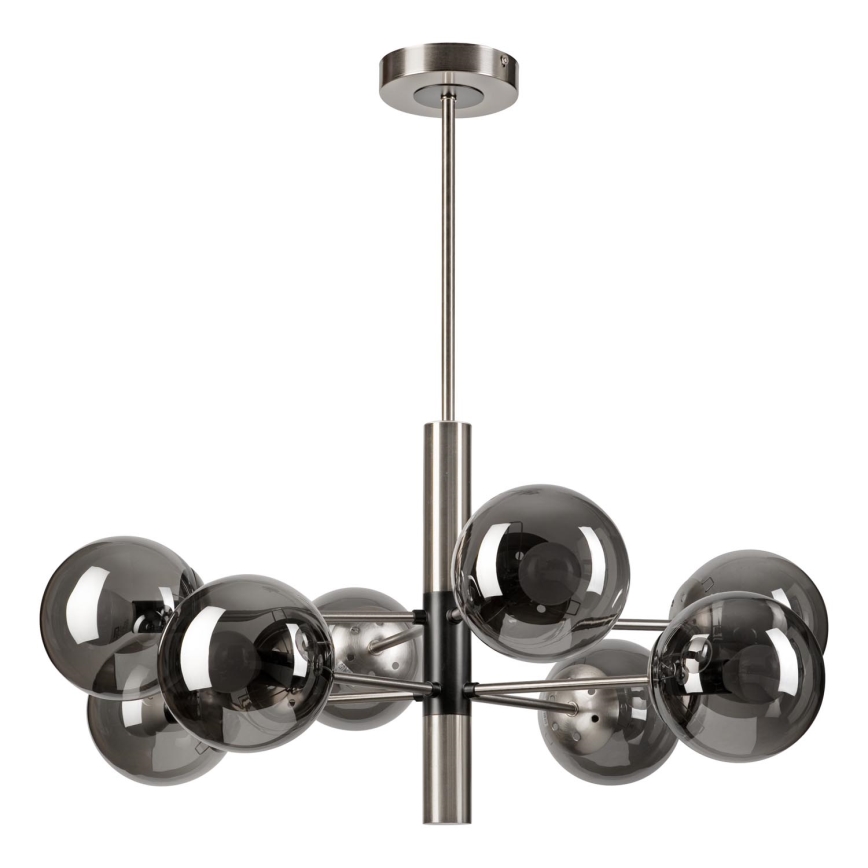 Lámpara colgante ROLLO 8xE14/5W/230V cromo mate/ahumado