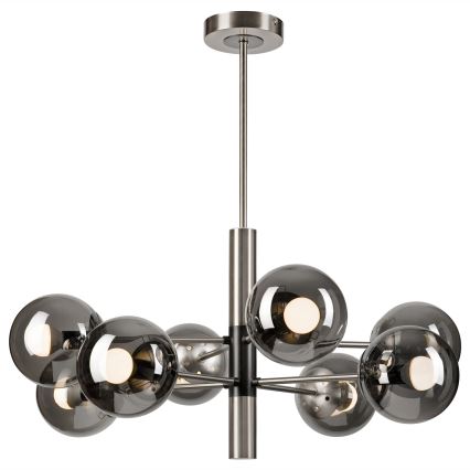 Lámpara colgante ROLLO 8xE14/5W/230V cromo mate/ahumado