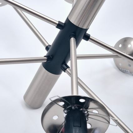 Lámpara colgante ROLLO 8xE14/5W/230V cromo mate/ahumado