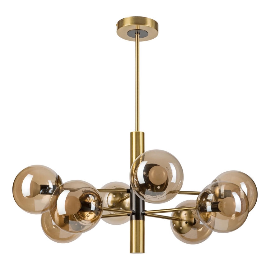 Lámpara colgante ROLLO 8xE14/5W/230V dorado/beige ahumado