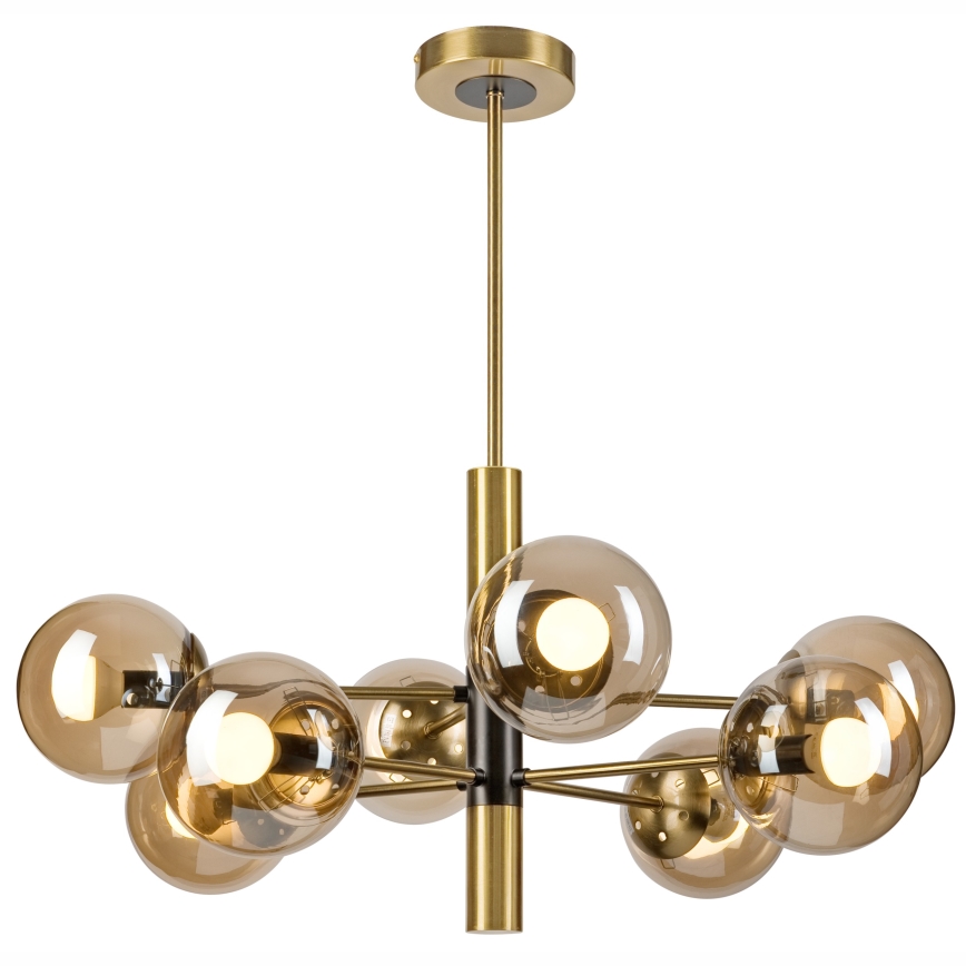 Lámpara colgante ROLLO 8xE14/5W/230V dorado/beige ahumado