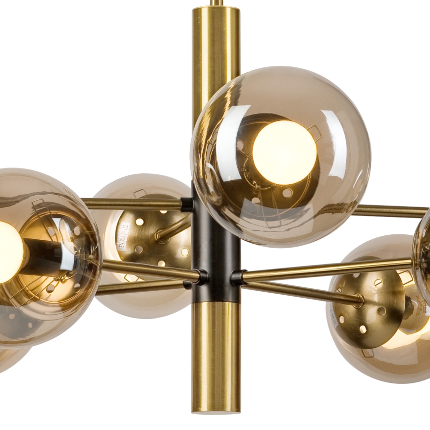 Lámpara colgante ROLLO 8xE14/5W/230V dorado/beige ahumado