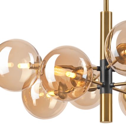 Lámpara colgante ROLLO 8xG9/5W/230V dorado/beige ahumado