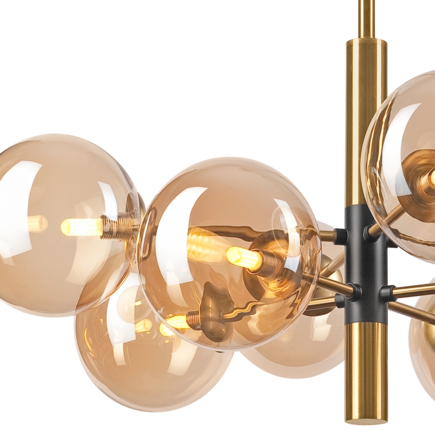 Lámpara colgante ROLLO 8xG9/5W/230V dorado/beige ahumado