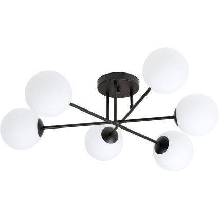 Lámpara colgante ROMA 6xE14/10W/230V negro/blanco