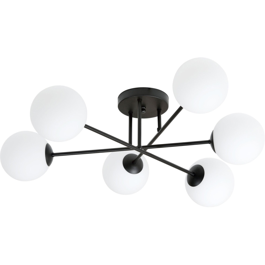Lámpara colgante ROMA 6xE14/10W/230V negro/blanco