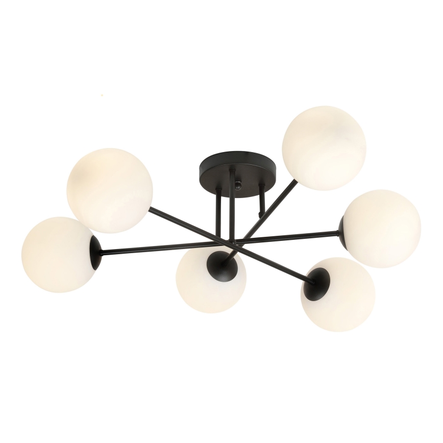 Lámpara colgante ROMA 6xE14/10W/230V negro/blanco