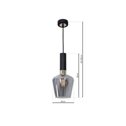 Lámpara Colgante ROMA BLACK 1xE27/60W/230V