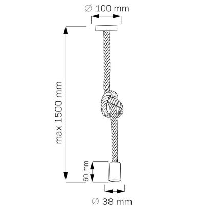 Lámpara colgante ROPE 1xE27/12W/230V