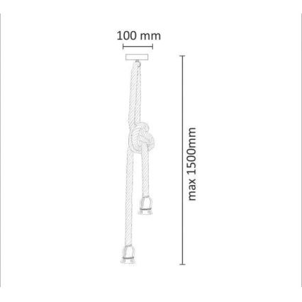 Lámpara colgante ROPE 2xE27/12W/230V