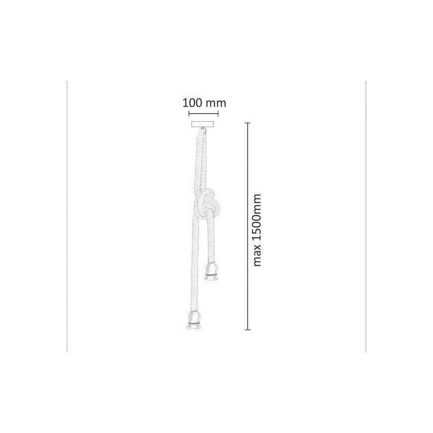 Lámpara colgante ROPE 2xE27/12W/230V