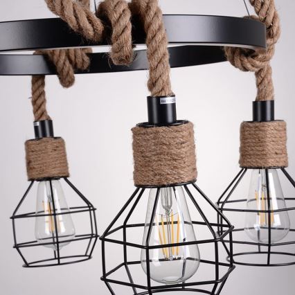 Lámpara colgante ROPE ALEGRA 4xE27/10W/230V