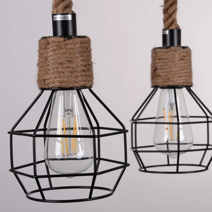 Lámpara colgante ROPE ALEGRA 4xE27/10W/230V